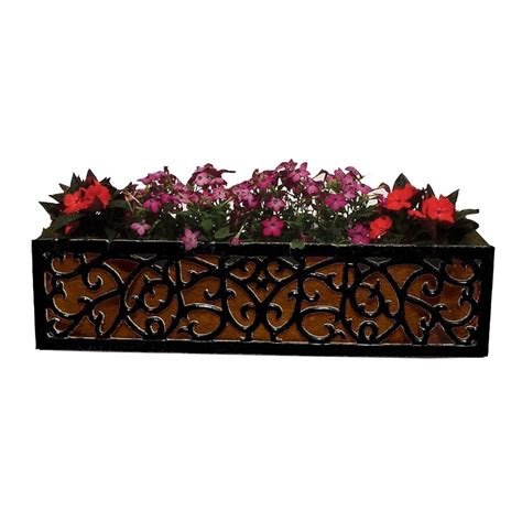 bosmere 36-in x 9.5-in black metal hanging charleston window box|BOSMERE F951 36 in. Charleston Planter .